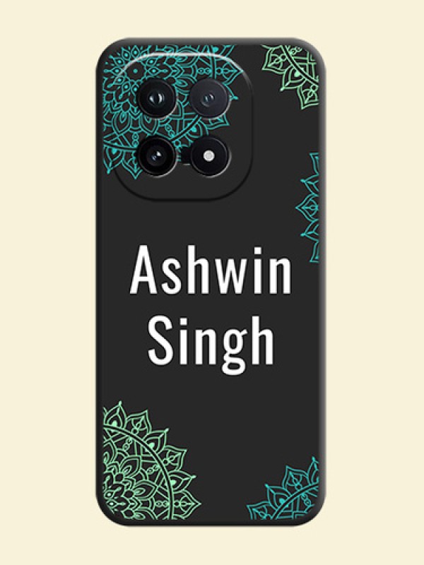 Your Name with Floral Design On Space Black Custom Soft Matte Mobile Back Cover - iQOO 15 5G