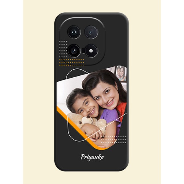 Yellow Triangle on Photo On Space Black Custom Soft Matte Mobile Back Cover - iQOO 15 5G Yellow Triangle on Photo On Space Black Custom Soft Matte Mobile Back Cover - iQOO 15 5G