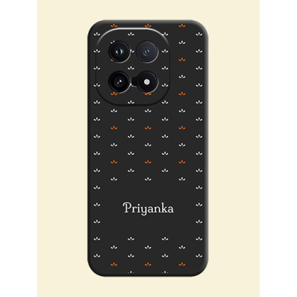 Simple Pattern With Custom Text On Space Black Custom Soft Matte Mobile Back Cover - iQOO 15 5G Simple Pattern With Custom Text On Space Black Custom Soft Matte Mobile Back Cover - iQOO 15 5G