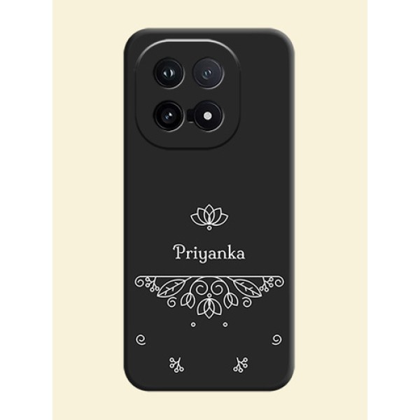 Lotus Garden Custom Text On Space Black Custom Soft Matte Mobile Back Cover - iQOO 15 5G Lotus Garden Custom Text On Space Black Custom Soft Matte Mobile Back Cover - iQOO 15 5G