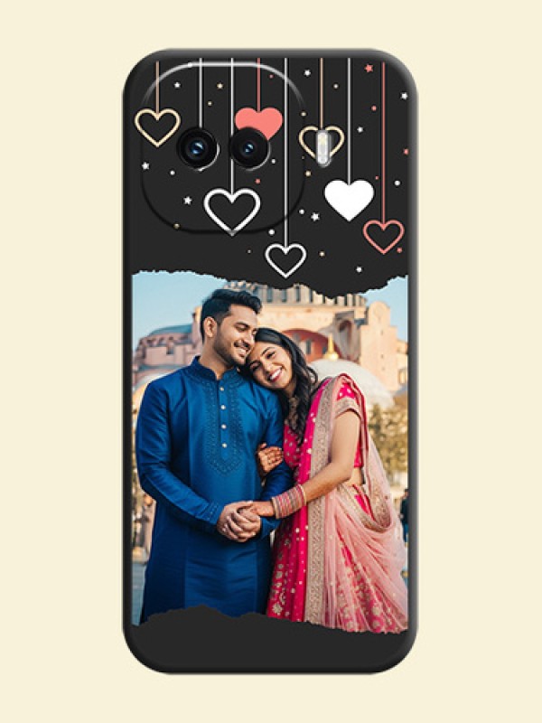 Love Hangings with Splash Wave Picture On Space Black Custom Soft Matte Mobile Back Cover - iQOO 15R 5G