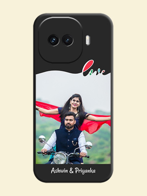 Fall in Love Pattern with Picture on Photo On Space Black Custom Soft Matte Mobile Back Cover - iQOO 15R 5G