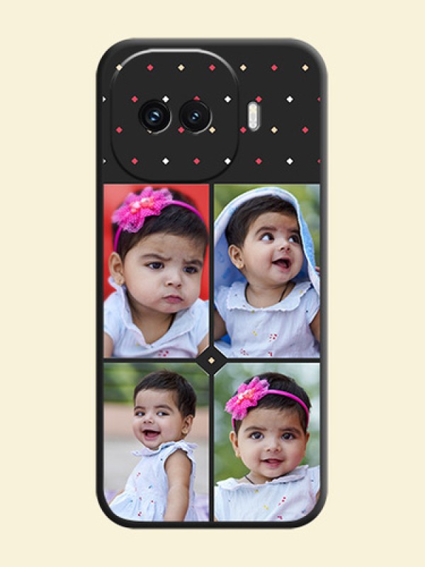 Multicolor Dotted Pattern with 4 Image Holder On Space Black Custom Soft Matte Mobile Back Cover - iQOO 15R 5G