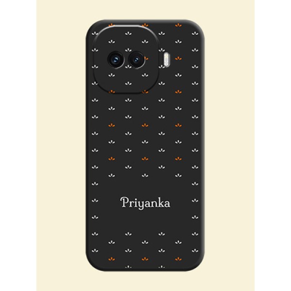 Simple Pattern With Custom Text On Space Black Custom Soft Matte Mobile Back Cover - iQOO 15R 5G Simple Pattern With Custom Text On Space Black Custom Soft Matte Mobile Back Cover - iQOO 15R 5G