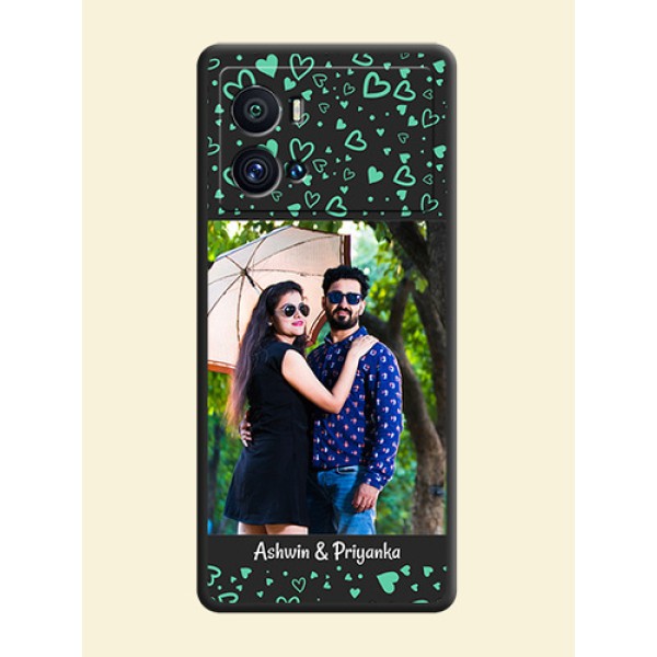 Sea Green Indefinite Love Pattern on Photo on Space Black Soft Matte Mobile Cover - iQOO 9 Pro 5G Sea Green Indefinite Love Pattern on Photo on Space Black Soft Matte Mobile Cover - iQOO 9 Pro 5G