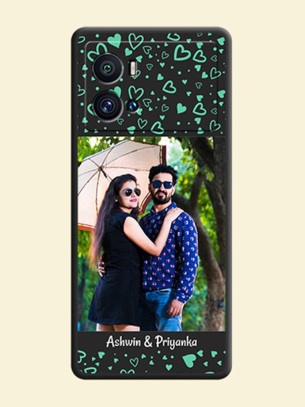 Sea Green Indefinite Love Pattern on Photo on Space Black Soft Matte Mobile Cover - iQOO 9 Pro 5G
