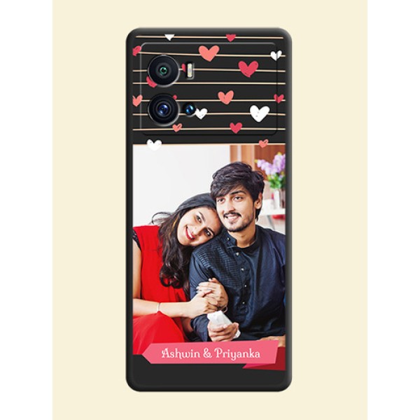 Love Pattern with Name on Pink Ribbon on Photo on Space Black Soft Matte Back Cover - iQOO 9 Pro 5G Love Pattern with Name on Pink Ribbon on Photo on Space Black Soft Matte Back Cover - iQOO 9 Pro 5G