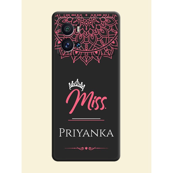 Mrs Name with Floral Design on Space Black Personalized Soft Matte Phone Covers - iQOO 9 Pro 5G Mrs Name with Floral Design on Space Black Personalized Soft Matte Phone Covers - iQOO 9 Pro 5G