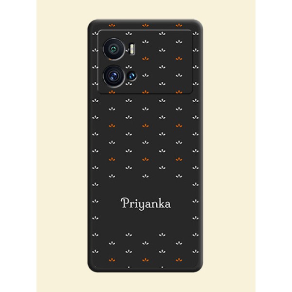 Simple Pattern With Custom Text On Space Black Personalized Soft Matte Phone Covers -Iqoo 9 Pro 5G Simple Pattern With Custom Text On Space Black Personalized Soft Matte Phone Covers -Iqoo 9 Pro 5G