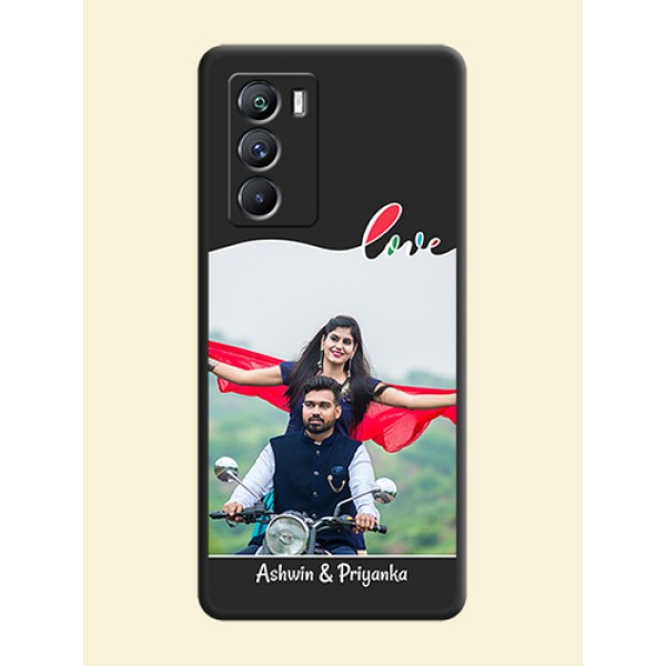 Fall in Love Pattern with Picture on Photo on Space Black Soft Matte Mobile Case - iQOO 9 Se 5G Fall in Love Pattern with Picture on Photo on Space Black Soft Matte Mobile Case - iQOO 9 Se 5G