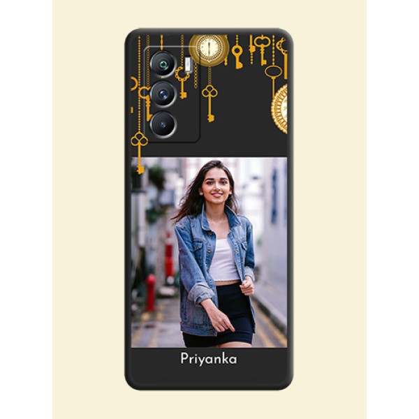 Decorative Design with Text on Space Black Custom Soft Matte Back Cover - iQOO 9 Se 5G Decorative Design with Text on Space Black Custom Soft Matte Back Cover - iQOO 9 Se 5G