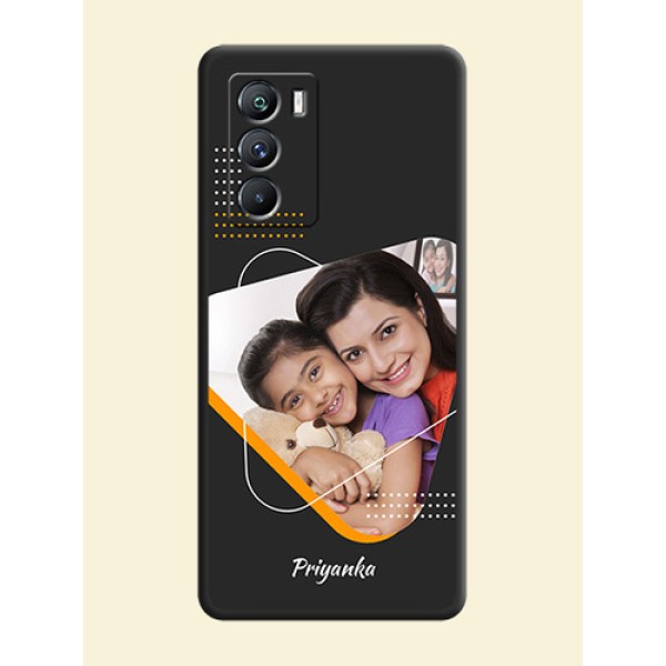 Yellow Triangle on Photo on Space Black Soft Matte Phone Cover - iQOO 9 Se 5G Yellow Triangle on Photo on Space Black Soft Matte Phone Cover - iQOO 9 Se 5G
