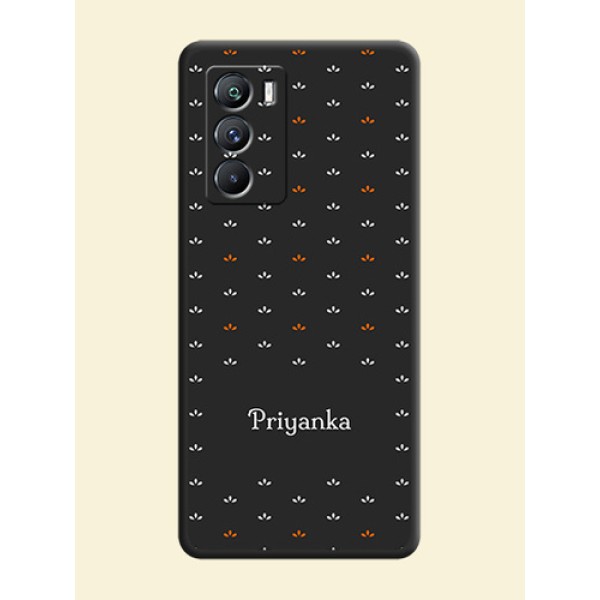 Simple Pattern With Custom Text On Space Black Personalized Soft Matte Phone Covers -Iqoo 9 Se 5G Simple Pattern With Custom Text On Space Black Personalized Soft Matte Phone Covers -Iqoo 9 Se 5G