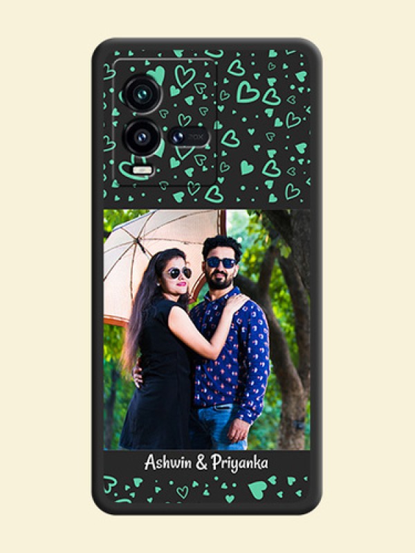 Sea Green Indefinite Love Pattern on Photo on Space Black Soft Matte Mobile Cover - iQOO 9T 5G