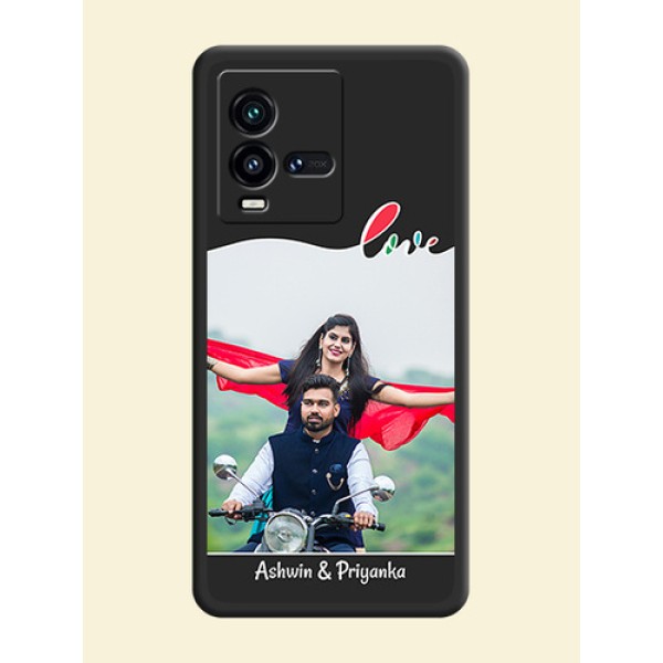 Fall in Love Pattern with Picture on Photo on Space Black Soft Matte Mobile Case - iQOO 9T 5G Fall in Love Pattern with Picture on Photo on Space Black Soft Matte Mobile Case - iQOO 9T 5G