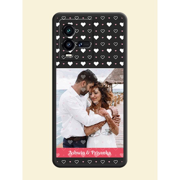 White Color Love Symbols with Text Design on Photo on Space Black Soft Matte Phone Cover - iQOO 9T 5G White Color Love Symbols with Text Design on Photo on Space Black Soft Matte Phone Cover - iQOO 9T 5G
