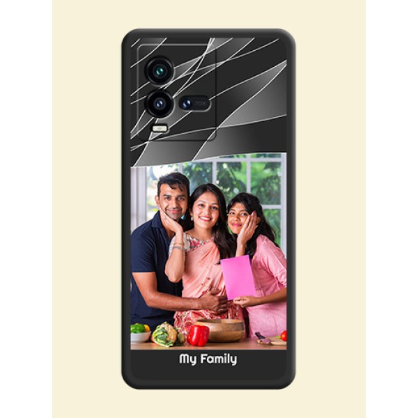 Mixed Wave Lines on Photo on Space Black Soft Matte Mobile Cover - iQOO 9T 5G Mixed Wave Lines on Photo on Space Black Soft Matte Mobile Cover - iQOO 9T 5G