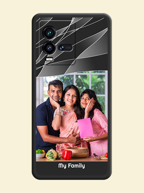 Mixed Wave Lines on Photo on Space Black Soft Matte Mobile Cover - iQOO 9T 5G