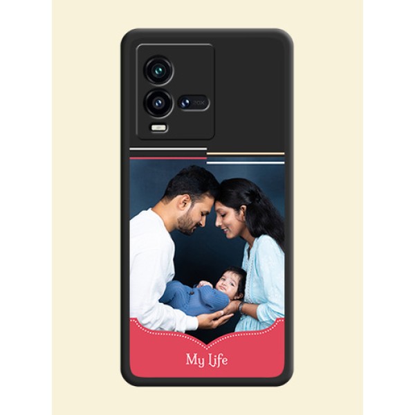 Classic Plain Design with Name on Photo on Space Black Soft Matte Phone Cover - iQOO 9T 5G Classic Plain Design with Name on Photo on Space Black Soft Matte Phone Cover - iQOO 9T 5G