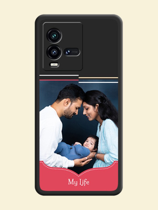 Classic Plain Design with Name on Photo on Space Black Soft Matte Phone Cover - iQOO 9T 5G