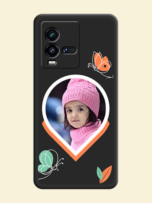 Upload Pic With Simple Butterly Design On Space Black Personalized Soft Matte Phone Covers -Iqoo 9T 5G