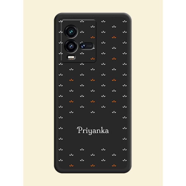 Simple Pattern With Custom Text On Space Black Personalized Soft Matte Phone Covers -Iqoo 9T 5G Simple Pattern With Custom Text On Space Black Personalized Soft Matte Phone Covers -Iqoo 9T 5G