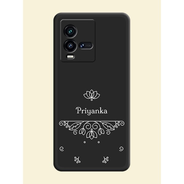 Lotus Garden Custom Text On Space Black Personalized Soft Matte Phone Covers -Iqoo 9T 5G Lotus Garden Custom Text On Space Black Personalized Soft Matte Phone Covers -Iqoo 9T 5G