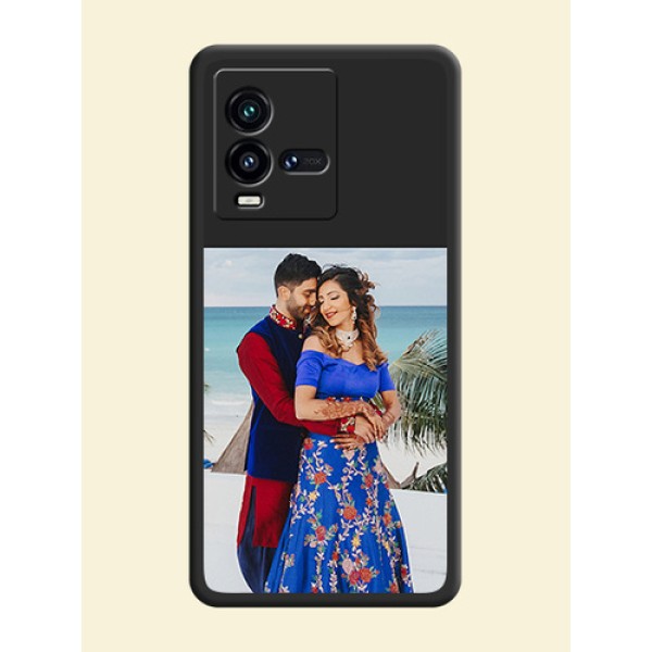 Image Upload With Space Black Color On Custom Soft Matte Mobile Back Cover - Iqoo 9T 5G Image Upload With Space Black Color On Custom Soft Matte Mobile Back Cover - Iqoo 9T 5G