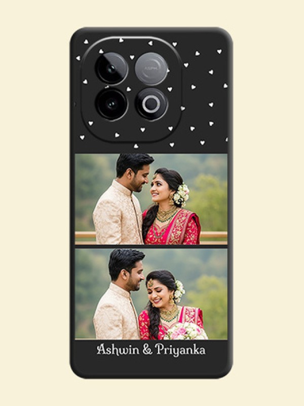 Miniature Love Symbols with Name On Space Black Custom Soft Matte Mobile Back Cover - iQOO Neo 10 5G