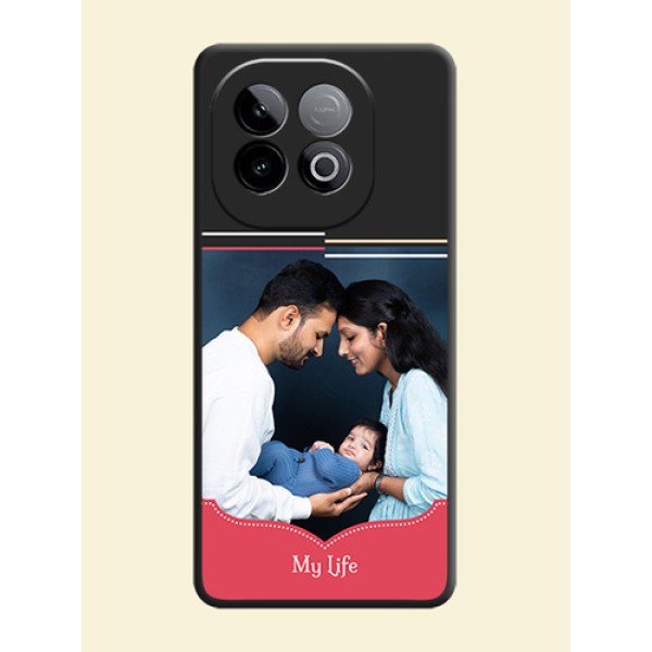 Classic Plain Design with Name On Space Black Custom Soft Matte Mobile Back Cover - iQOO Neo 10 5G Classic Plain Design with Name On Space Black Custom Soft Matte Mobile Back Cover - iQOO Neo 10 5G