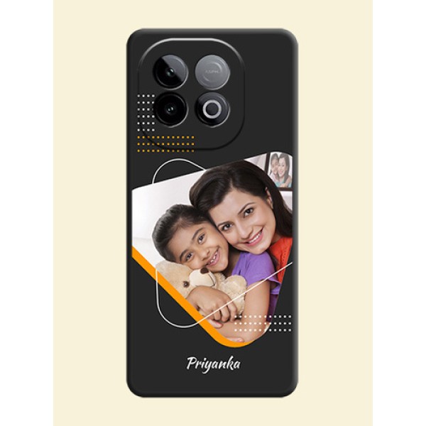 Yellow Triangle on Photo On Space Black Custom Soft Matte Mobile Back Cover - iQOO Neo 10 5G Yellow Triangle on Photo On Space Black Custom Soft Matte Mobile Back Cover - iQOO Neo 10 5G