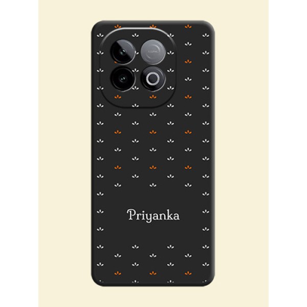 Simple Pattern With Custom Text On Space Black Custom Soft Matte Mobile Back Cover - iQOO Neo 10 5G Simple Pattern With Custom Text On Space Black Custom Soft Matte Mobile Back Cover - iQOO Neo 10 5G