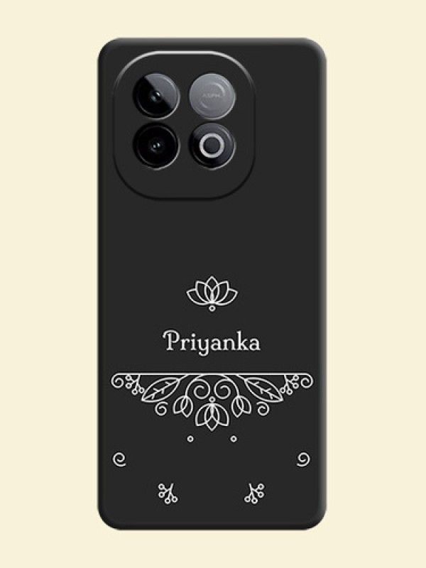 Lotus Garden Custom Text On Space Black Custom Soft Matte Mobile Back Cover - iQOO Neo 10 5G