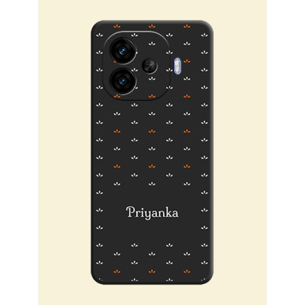 Simple Pattern With Custom Text On Space Black Custom Soft Matte Mobile Back Cover - iQOO Neo 10R 5G Simple Pattern With Custom Text On Space Black Custom Soft Matte Mobile Back Cover - iQOO Neo 10R 5G