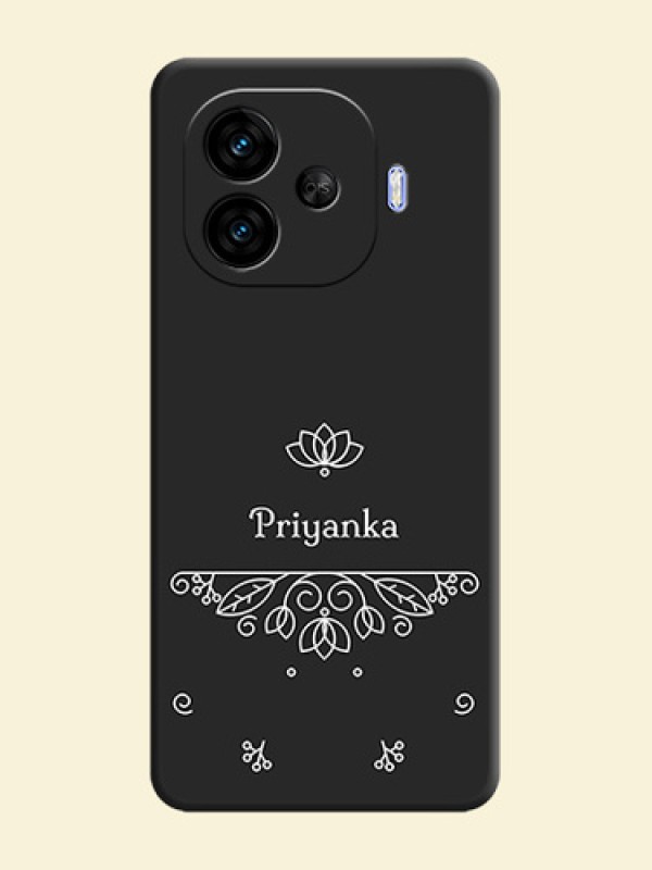 Lotus Garden Custom Text On Space Black Custom Soft Matte Mobile Back Cover - iQOO Neo 10R 5G