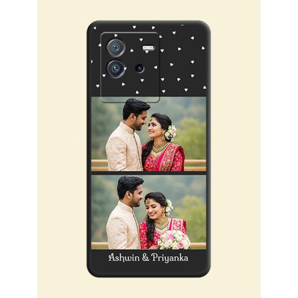 Miniature Love Symbols with Name on Space Black Custom Soft Matte Back Cover - iQOO Neo 6 5G Miniature Love Symbols with Name on Space Black Custom Soft Matte Back Cover - iQOO Neo 6 5G