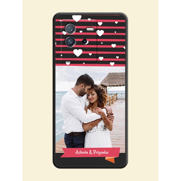 White Color Love Symbols with Pink Lines Pattern on Space Black Custom Soft Matte Phone Cases - iQOO Neo 6 5G White Color Love Symbols with Pink Lines Pattern on Space Black Custom Soft Matte Phone Cases - iQOO Neo 6 5G