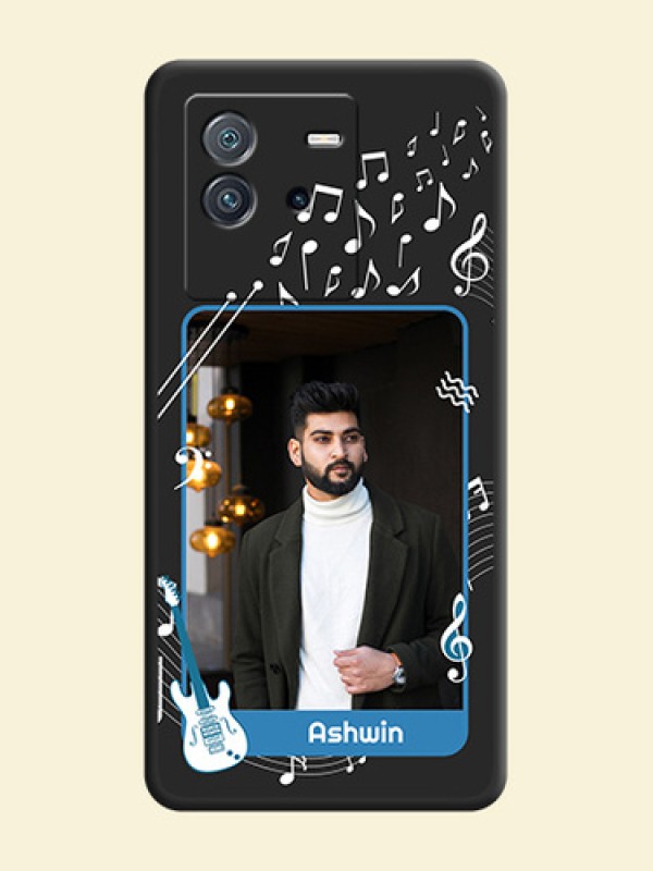Musical Theme Design with Text on Photo on Space Black Soft Matte Mobile Case - iQOO Neo 6 5G