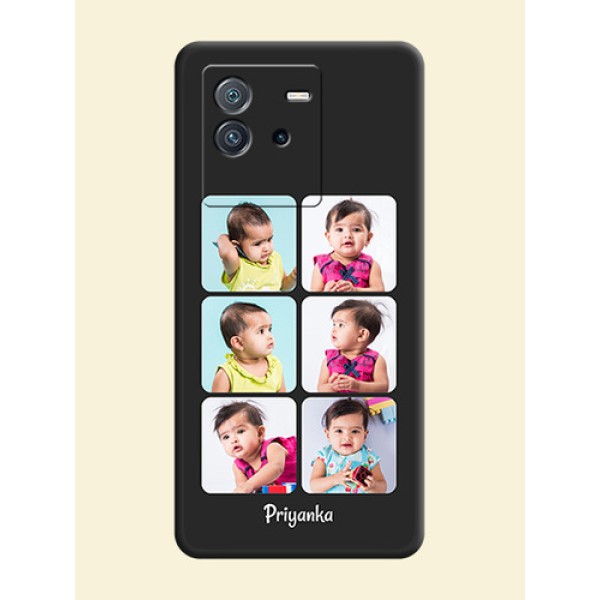 Floral Art with 6 Image Holder on Photo on Space Black Soft Matte Mobile Case - iQOO Neo 6 5G Floral Art with 6 Image Holder on Photo on Space Black Soft Matte Mobile Case - iQOO Neo 6 5G