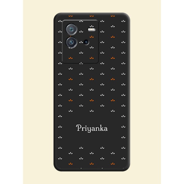 Simple Pattern With Custom Text On Space Black Personalized Soft Matte Phone Covers -Iqoo Neo 6 5G Simple Pattern With Custom Text On Space Black Personalized Soft Matte Phone Covers -Iqoo Neo 6 5G