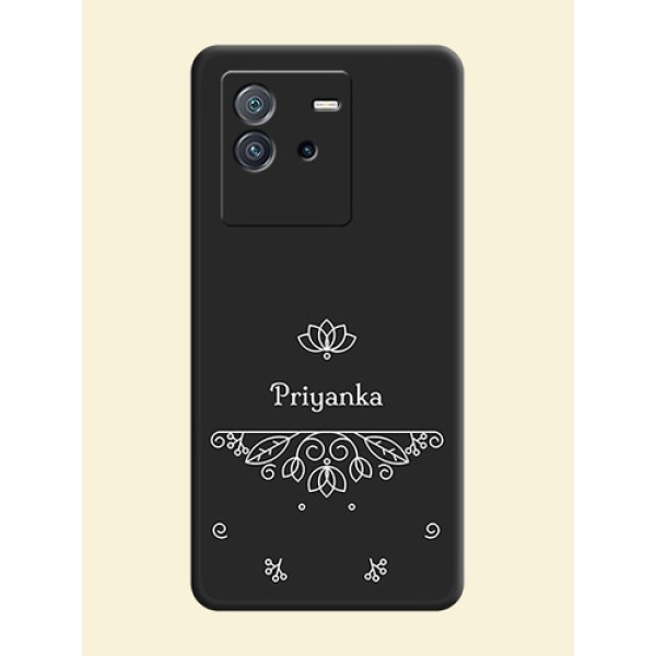 Lotus Garden Custom Text On Space Black Personalized Soft Matte Phone Covers -Iqoo Neo 6 5G Lotus Garden Custom Text On Space Black Personalized Soft Matte Phone Covers -Iqoo Neo 6 5G