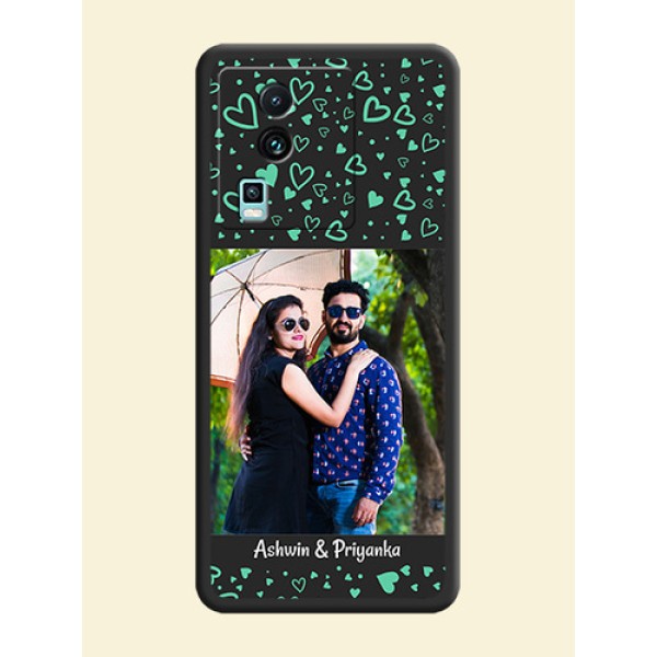 Sea Green Indefinite Love Pattern on Photo on Space Black Soft Matte Mobile Cover - iQOO Neo 7 5G Sea Green Indefinite Love Pattern on Photo on Space Black Soft Matte Mobile Cover - iQOO Neo 7 5G