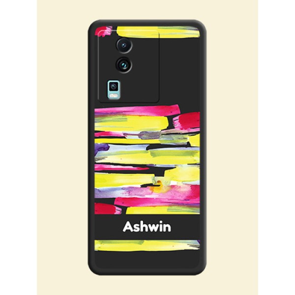 Brush Coloured on Space Black Personalized Soft Matte Phone Covers - iQOO Neo 7 5G Brush Coloured on Space Black Personalized Soft Matte Phone Covers - iQOO Neo 7 5G