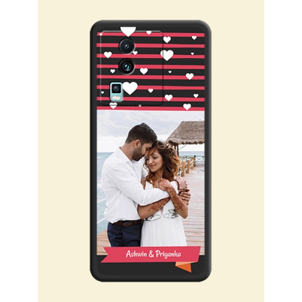 White Color Love Symbols with Pink Lines Pattern on Space Black Custom Soft Matte Phone Cases - iQOO Neo 7 5G White Color Love Symbols with Pink Lines Pattern on Space Black Custom Soft Matte Phone Cases - iQOO Neo 7 5G