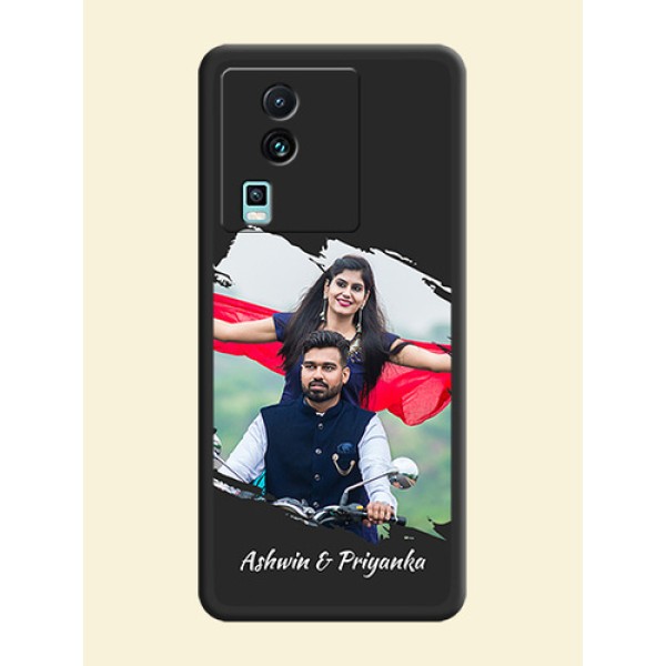 Grunge Brush Strokes on Photo on Space Black Soft Matte Back Cover - iQOO Neo 7 5G Grunge Brush Strokes on Photo on Space Black Soft Matte Back Cover - iQOO Neo 7 5G