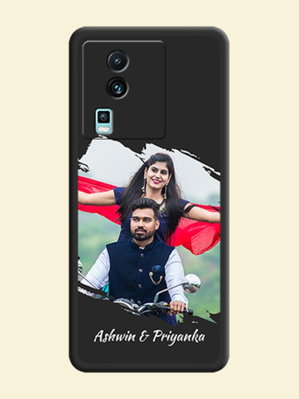 Grunge Brush Strokes on Photo on Space Black Soft Matte Back Cover - iQOO Neo 7 5G