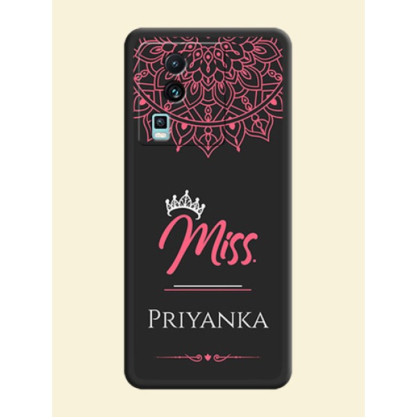 Mrs Name with Floral Design on Space Black Personalized Soft Matte Phone Covers - iQOO Neo 7 5G Mrs Name with Floral Design on Space Black Personalized Soft Matte Phone Covers - iQOO Neo 7 5G
