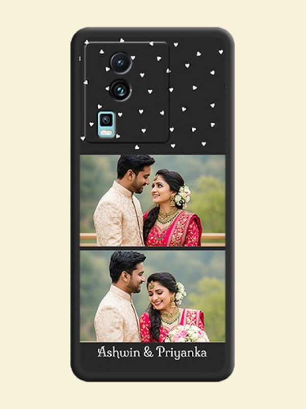 Miniature Love Symbols with Name on Space Black Custom Soft Matte Back Cover -iQOO Neo 7 Pro 5G