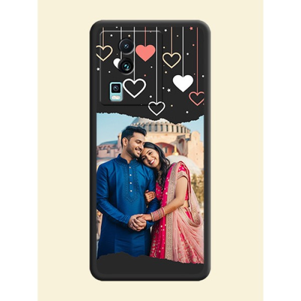 Love Hangings with Splash Wave Picture on Space Black Custom Soft Matte Phone Back Cover -iQOO Neo 7 Pro 5G Love Hangings with Splash Wave Picture on Space Black Custom Soft Matte Phone Back Cover -iQOO Neo 7 Pro 5G