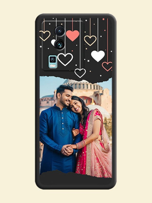 Love Hangings with Splash Wave Picture on Space Black Custom Soft Matte Phone Back Cover -iQOO Neo 7 Pro 5G